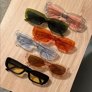 Trendy Rectangular Sunglasses Set